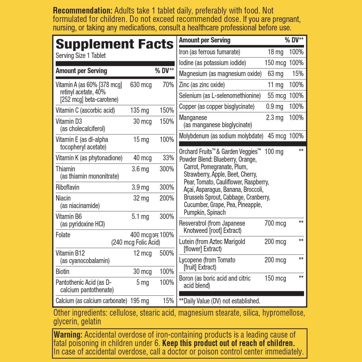 Nature's Way Alive! Daily Energy Multivitamin 22 Vitamins and Minerals 60 Tablets