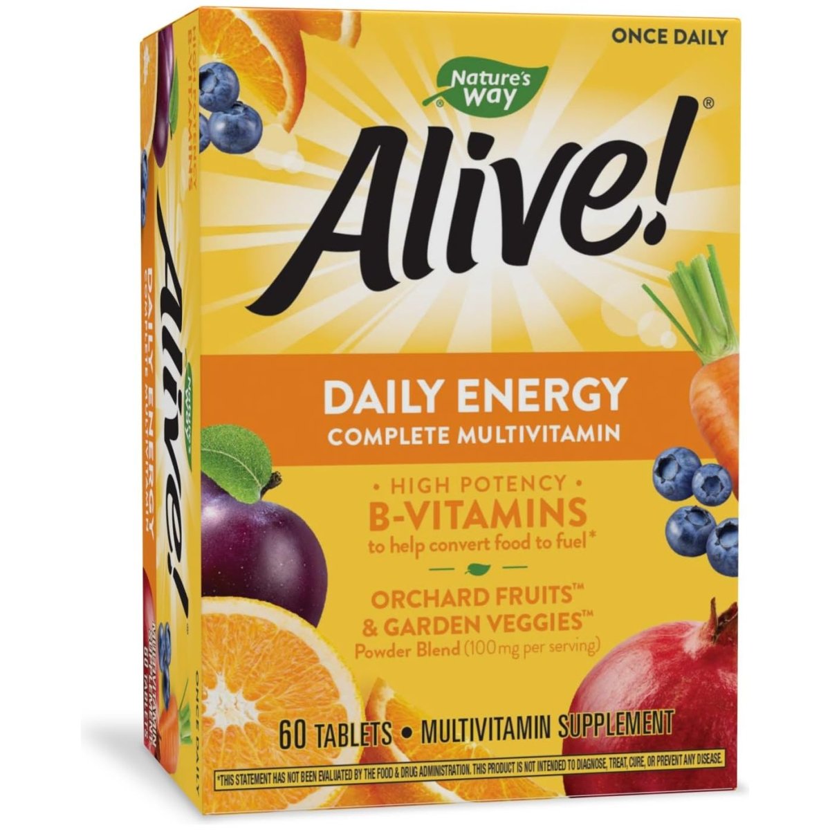 Nature's Way Alive! Daily Energy Multivitamin 22 Vitamins and Minerals 60 Tablets