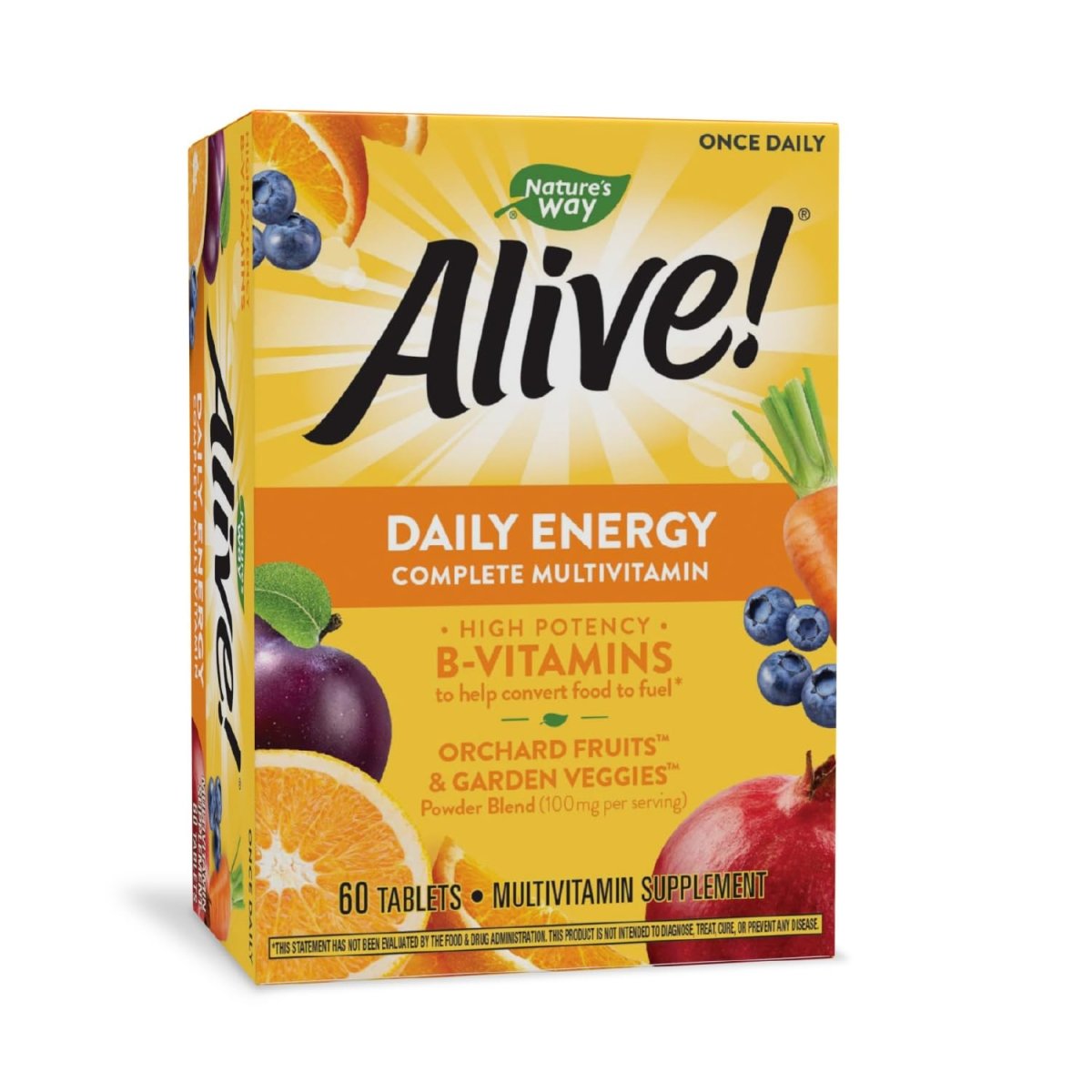Nature's Way Alive! Daily Energy Multivitamin 22 Vitamins and Minerals 60 Tablets