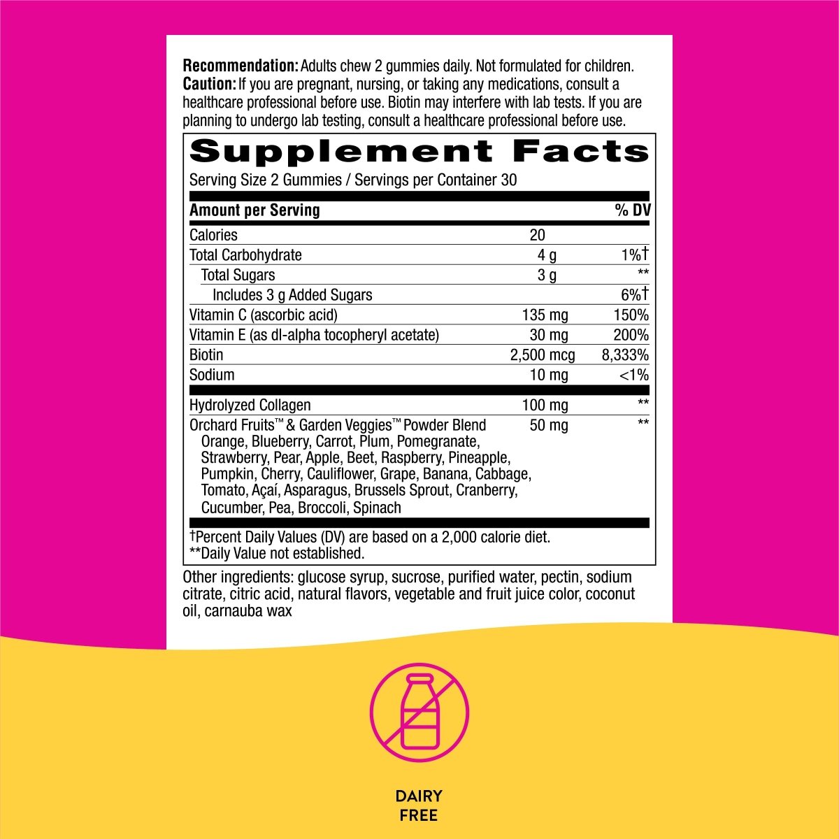 Nature's Way Alive! Hair, Skin & Nails Gummies, with Biotin and Collagen, Beauty Support, 60 Strawberry Flavored Gummies