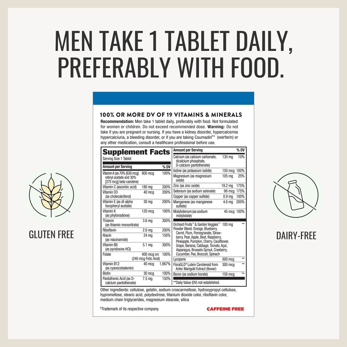 Nature's Way Alive! Men's 50+ Complete Multivitamin - Comprehensive Support for Multiple Body Systems - High Potency B-Vitamins - 130 Tablets