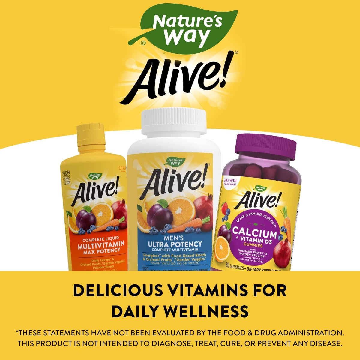 Nature's Way Alive! Men's Ultra Potency Complete Multivitamin, High Potency B-Vitamins, Energy Metabolism, 150 Tablets