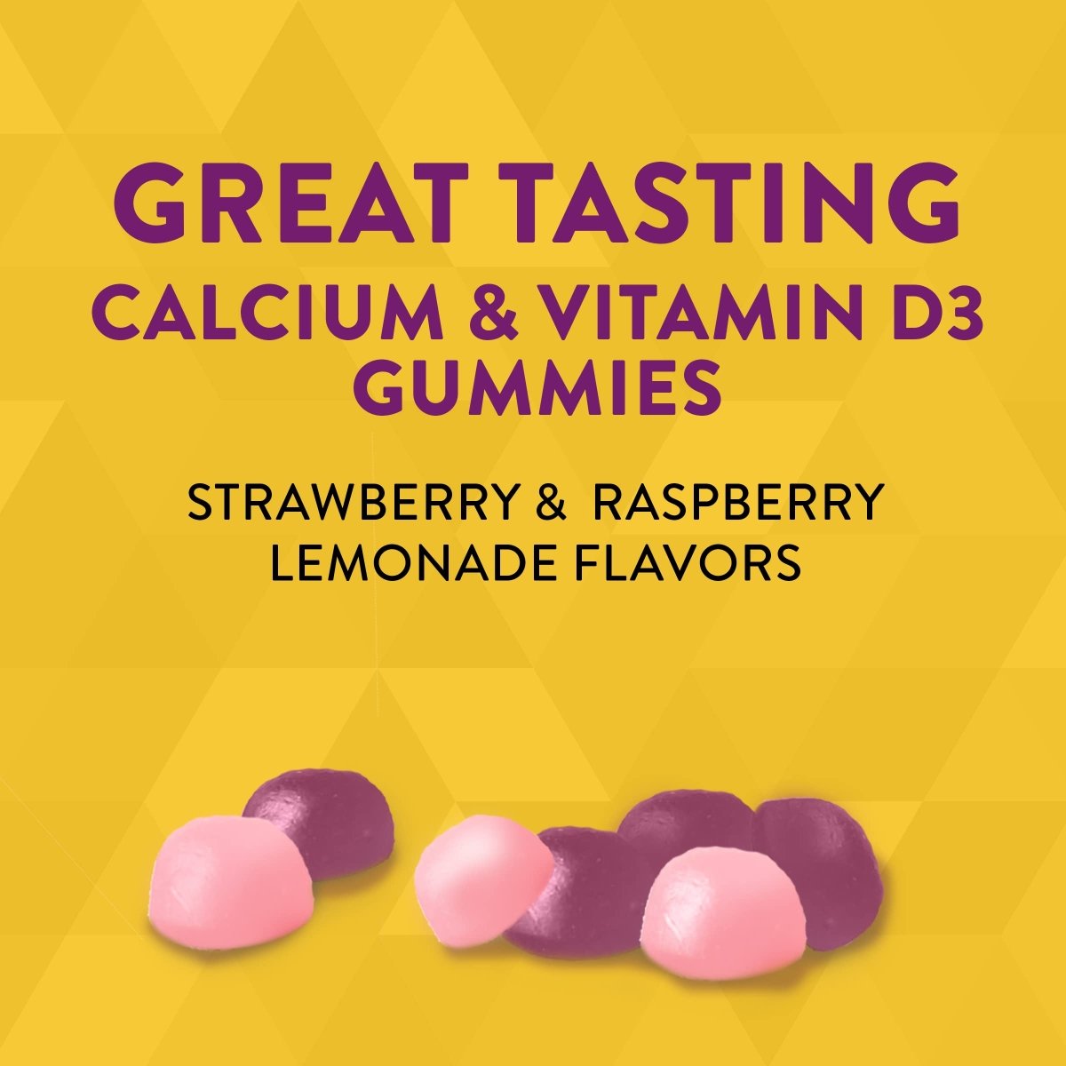 Nature's Way Alive! Premium Calcium + D3 Gummies, Supports Healthy Bones & Muscles, Strawberry and Raspberry Lemonade Flavored, 60 Gummies