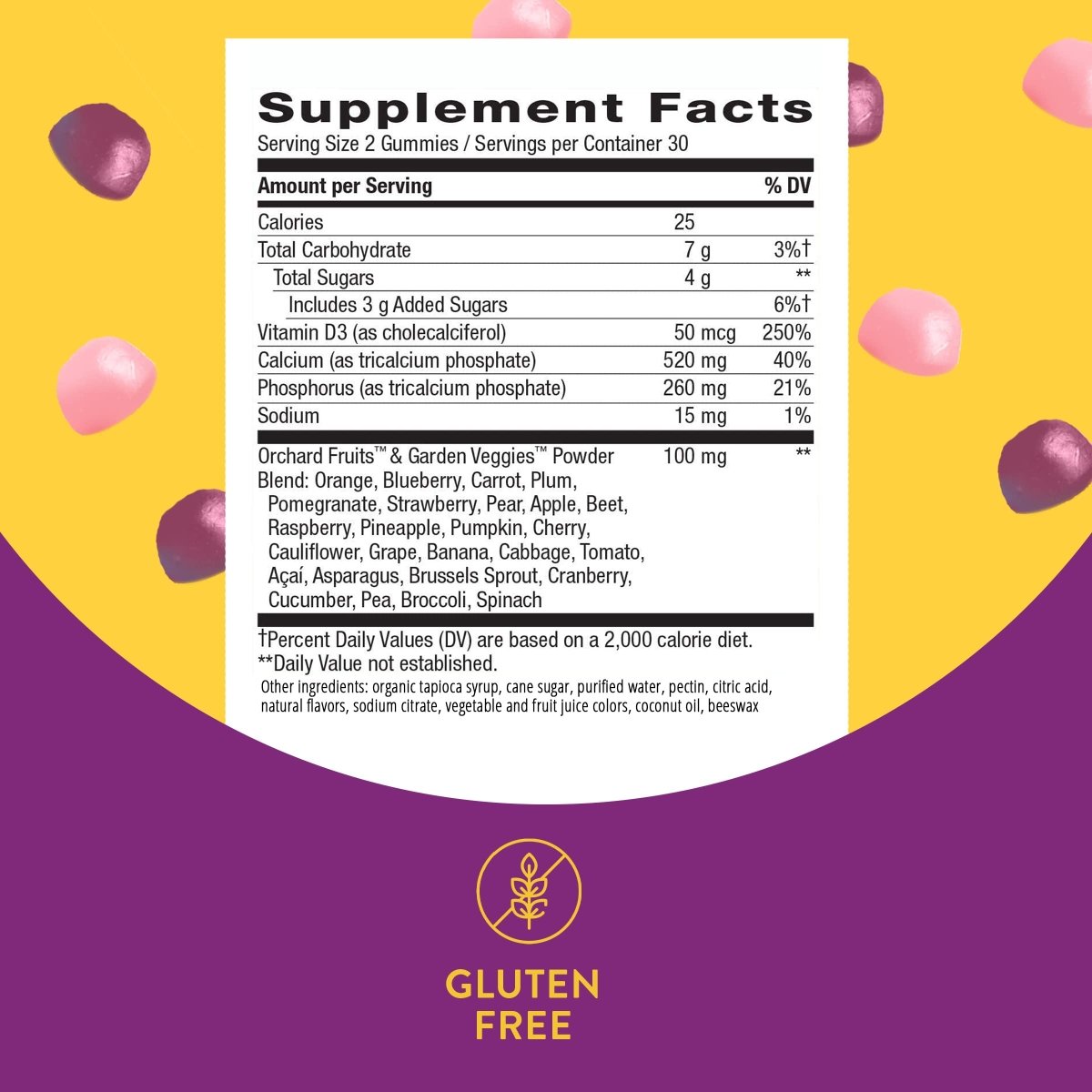 Nature's Way Alive! Premium Calcium + D3 Gummies, Supports Healthy Bones & Muscles, Strawberry and Raspberry Lemonade Flavored, 60 Gummies