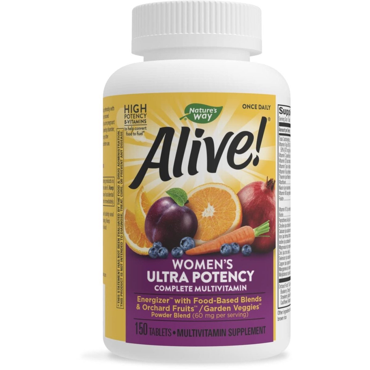 Nature's Way Alive! Women's Ultra Potency Complete Multivitamin, High Potency B-Vitamins for Women, Energy Metabolism, 150 Tablets