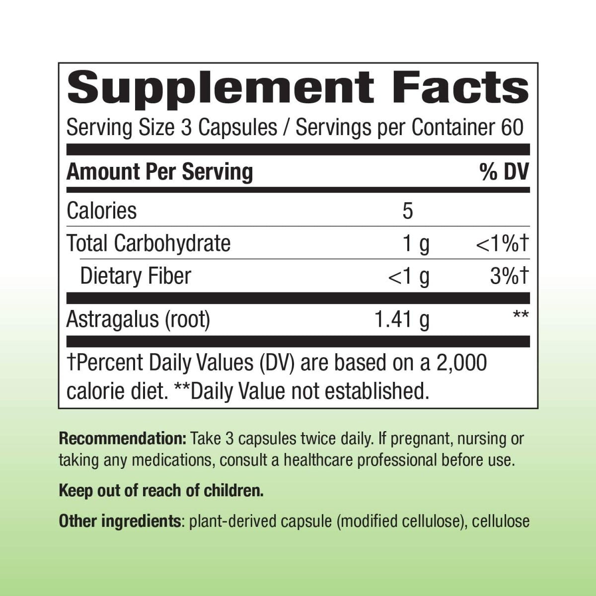 Nature's Way Astragalus Root, Traditional Immune Support, Non-GMO Project Verified, Vegan, 180 Capsules