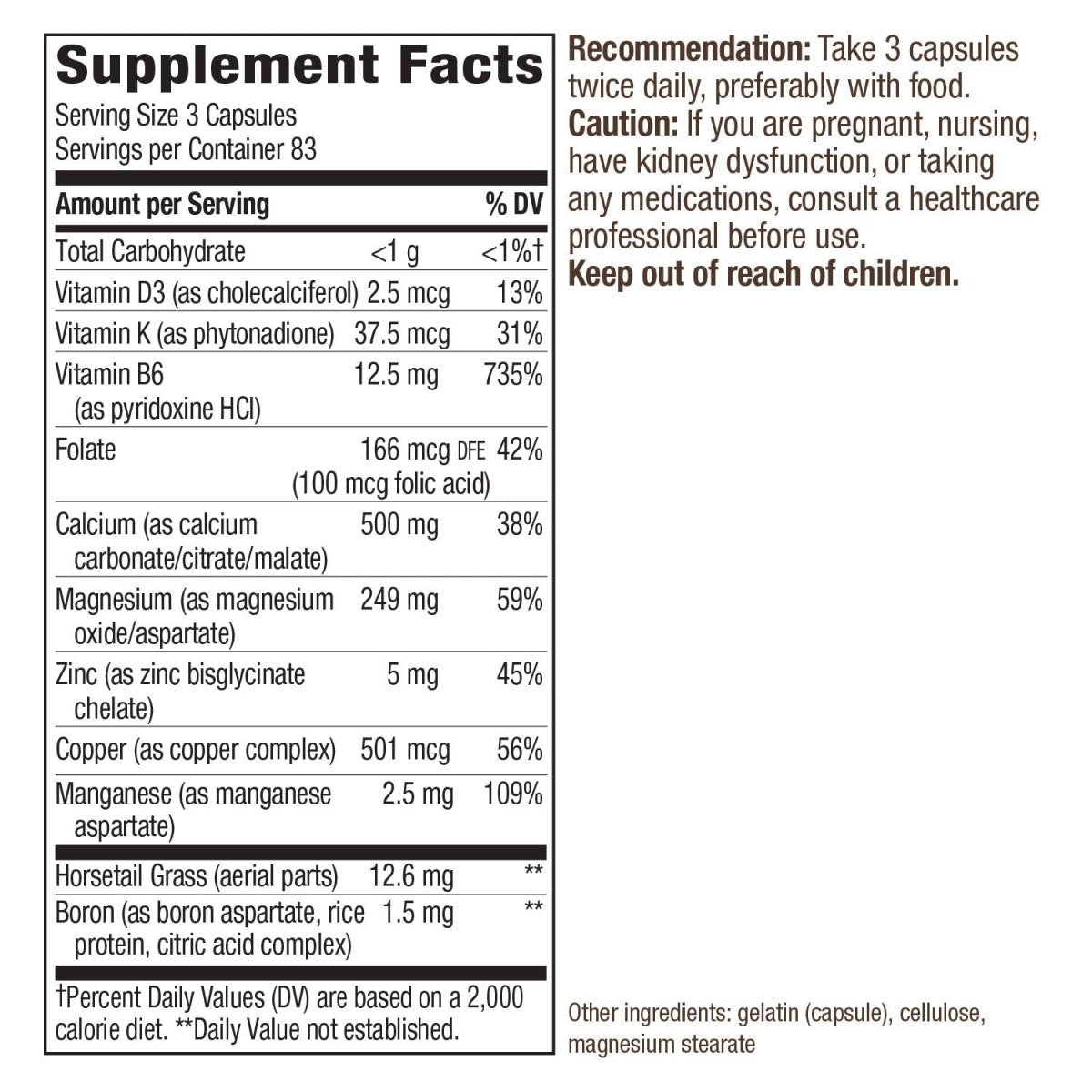 Nature's Way Calcium Complex Advanced Bone Formula, Helps Maintain Normal Bone Density and Development, 250 Capsules