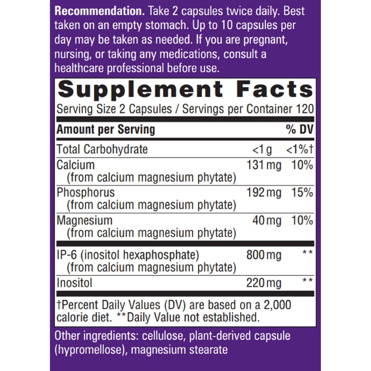 Nature's Way Cell Fort IP-6 & Inositol Supplement, Gluten-Free, Vegan, 240 Capsules