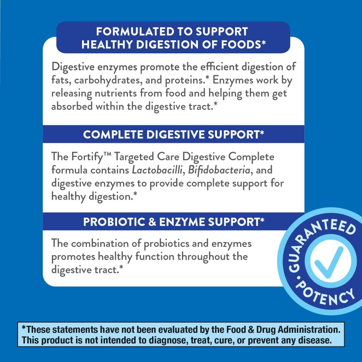 Nature's Way Fortify Daily Probiotic and Enzymes, Digestive Health Complete Targeted Care for Men and Women, 30 Vegan Capsules