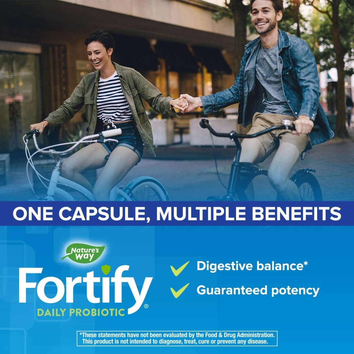 Nature's Way Fortify Daily Probiotic and Enzymes, Digestive Health Complete Targeted Care for Men and Women, 30 Vegan Capsules