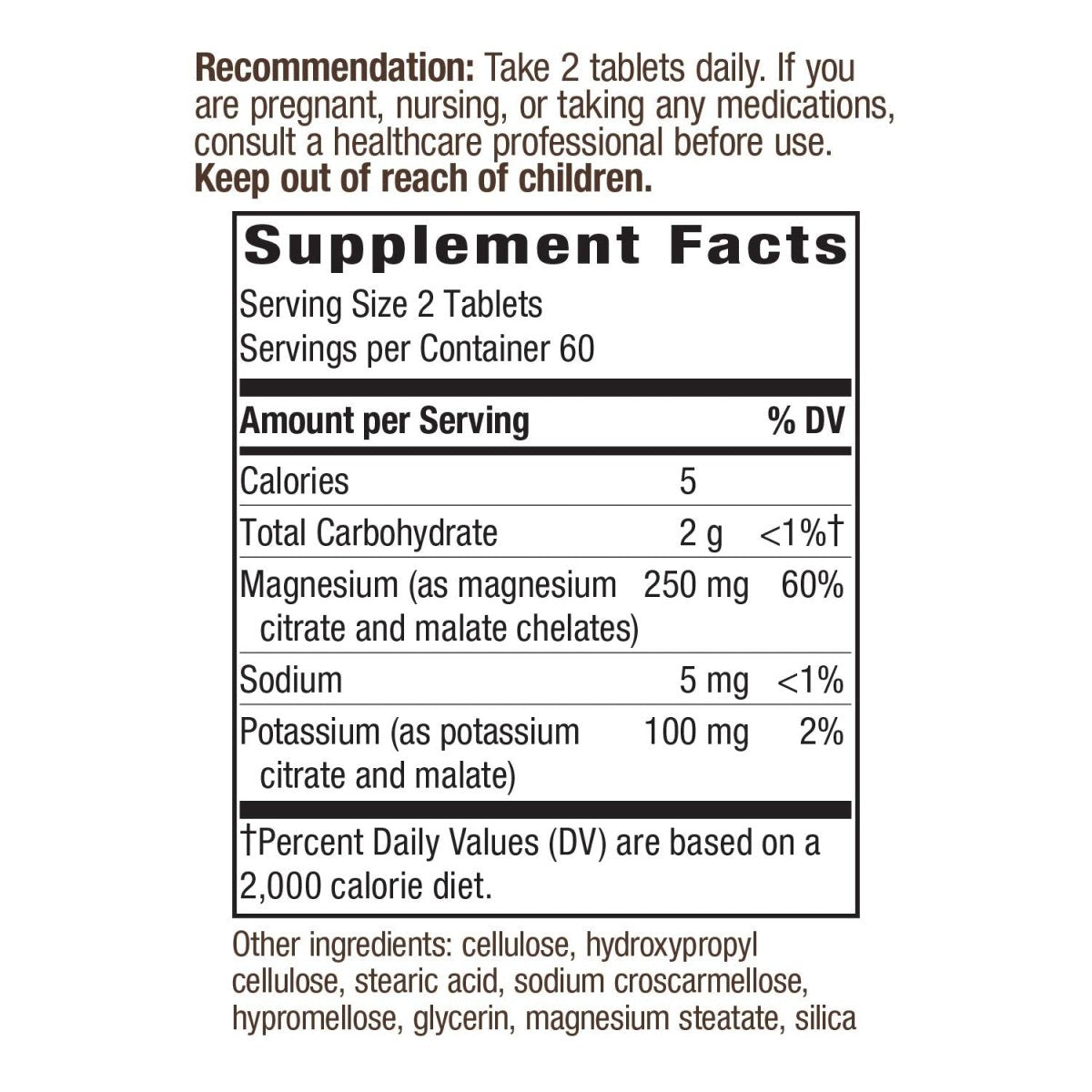 Nature's Way Krebs Magnesium Potassium Complex 345 mg per serving Cellular Energy Support 120 Tablets