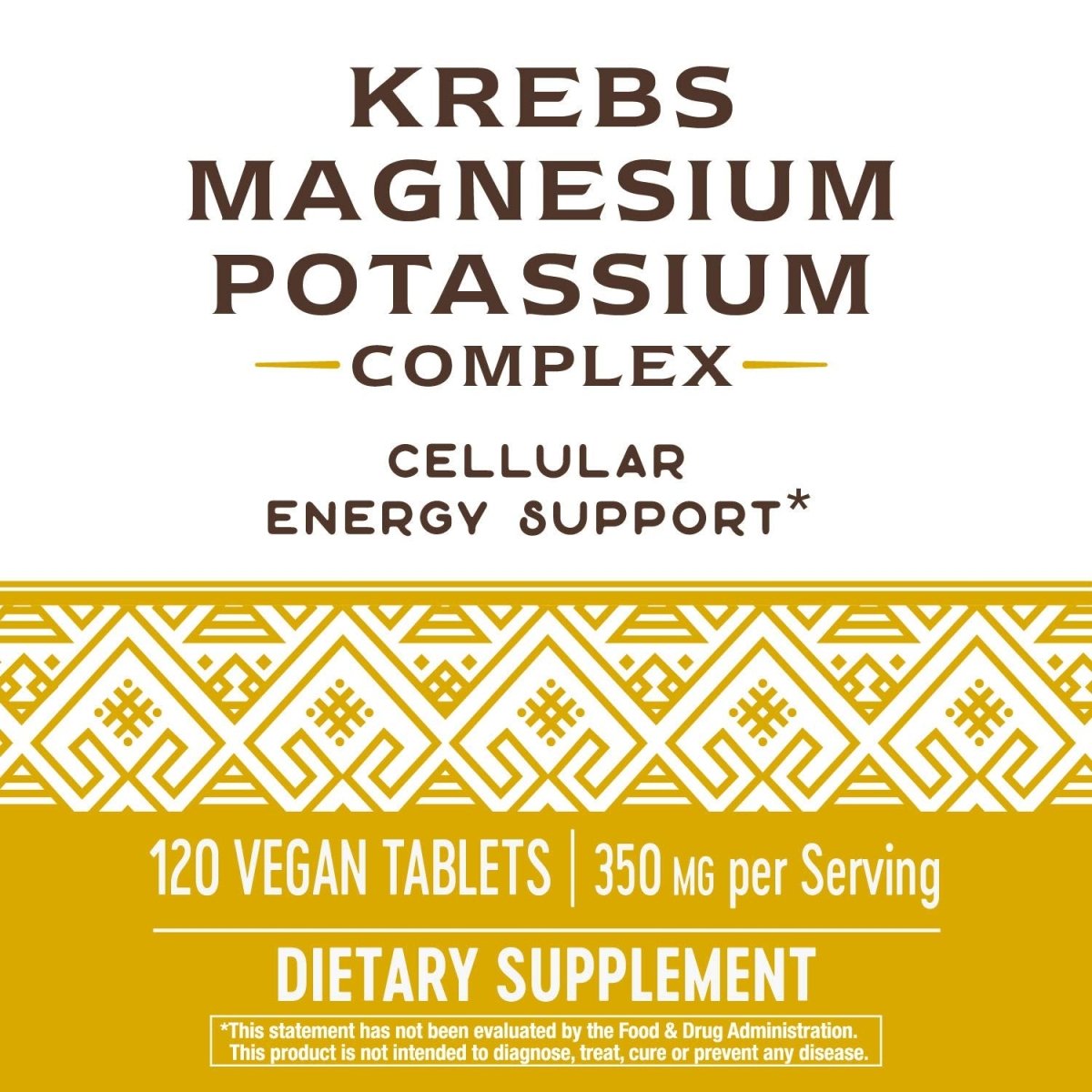 Nature's Way Krebs Magnesium Potassium Complex 345 mg per serving Cellular Energy Support 120 Tablets