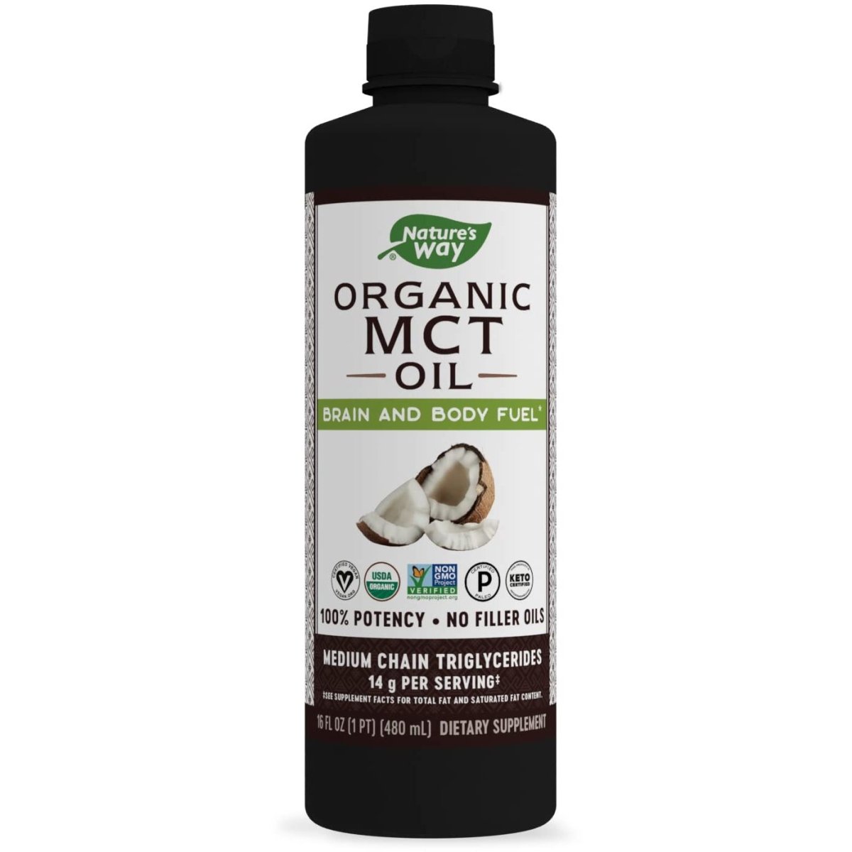 Nature's Way MCT Oil - Brain and Body Fuel from Coconuts 16 oz