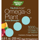 Nature's Way NutraVege Plant Based Omega-3 Extra Strength, Eye, Heart, and Brain Health, Cranberry-Orange Flavored Liquid, 6.8 oz