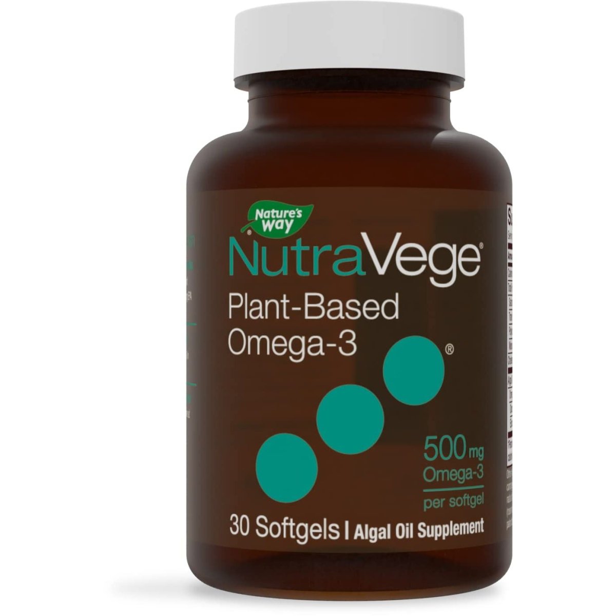 Nature's Way NutraVege Plant Based Omega-3, Heart Health and Eye and Brain Function, 30 Vegan Softgels