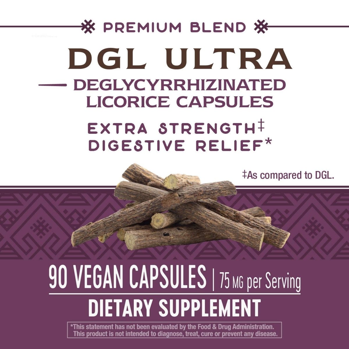 Nature's Way Premium Extract DGL Ultra Extra Strength Digestive Relief, 90 Capsules