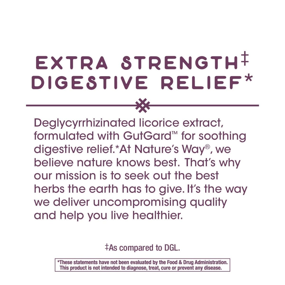 Nature's Way Premium Extract DGL Ultra Extra Strength Digestive Relief, 90 Capsules