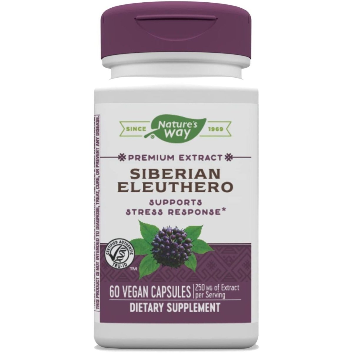 Nature's Way Premium Siberian Eleuthero Extract, Supports Stress Response, 60 Capsules