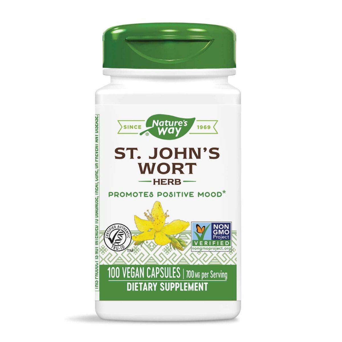 Nature's Way Premium St. John's Wort Herb, Promotes Positive Outlook, 700 mg per serving, 100 Vegan Capsules