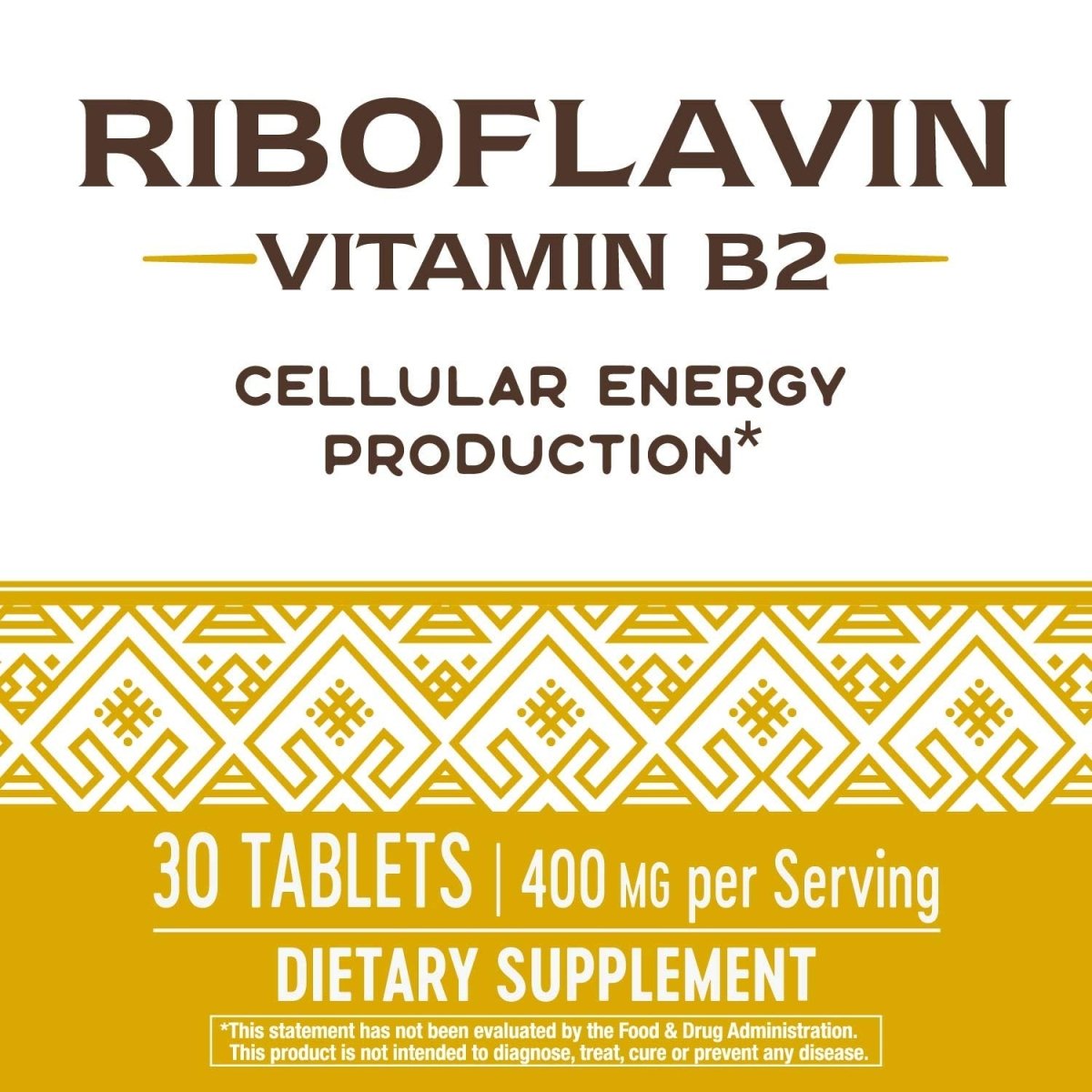 Nature's Way Riboflavin Vitamin B2 Supports Cellular Energy 30 Tablets