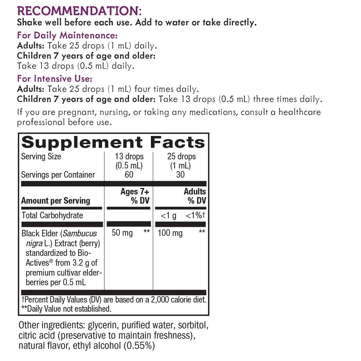 Nature's Way Sambucus Elderberry Drops with Ultra Strength Elderberry, Immune Support, Made from 6400mg of Elderberries per 1 mL, 1 Fl. Oz.