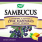 Nature's Way Sambucus Zinc Lozenges with Elderberry and Vitamin C, Honey Lemon Flavor, 24 Lozenges