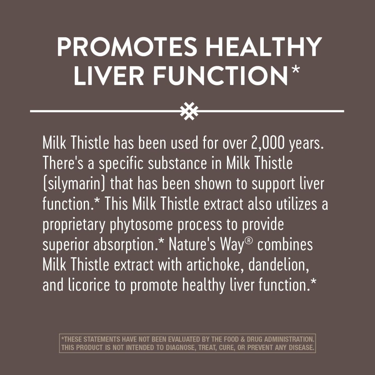 Nature's Way Super Milk Thistle Promotes Healthy Liver Function 4-Herb Blend Vegan 60 Capsules