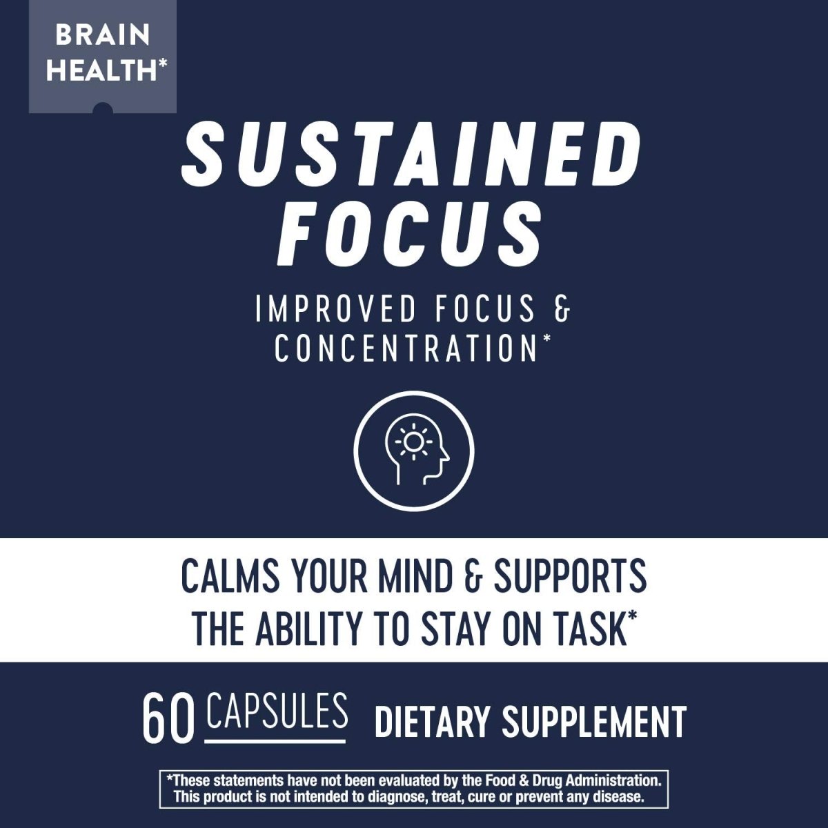 Nature's Way Sustained Focus, Improved Focus and Concentration, 60 Capsules