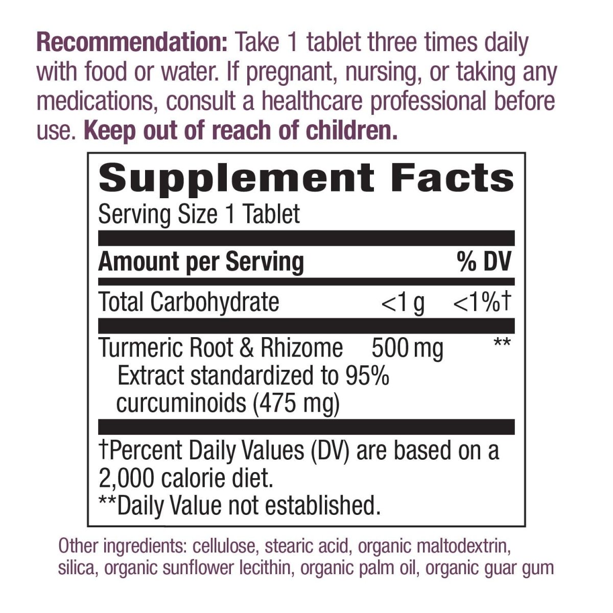 Nature's Way Turmeric Premium Extract Supports Joint Health Non-GMO Project Verified 500mg per Serving 120 Tablets