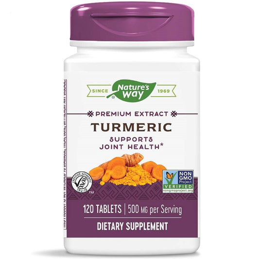 Nature's Way Turmeric Premium Extract Supports Joint Health Non-GMO Project Verified 500mg per Serving 120 Tablets
