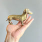 Antique Brass Cast Aluminum Dachshund Wiener Dog Figurine