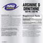 Now Sports Arginine & Ornithine 500 mg / 250 mg 250 Vcaps - 0042