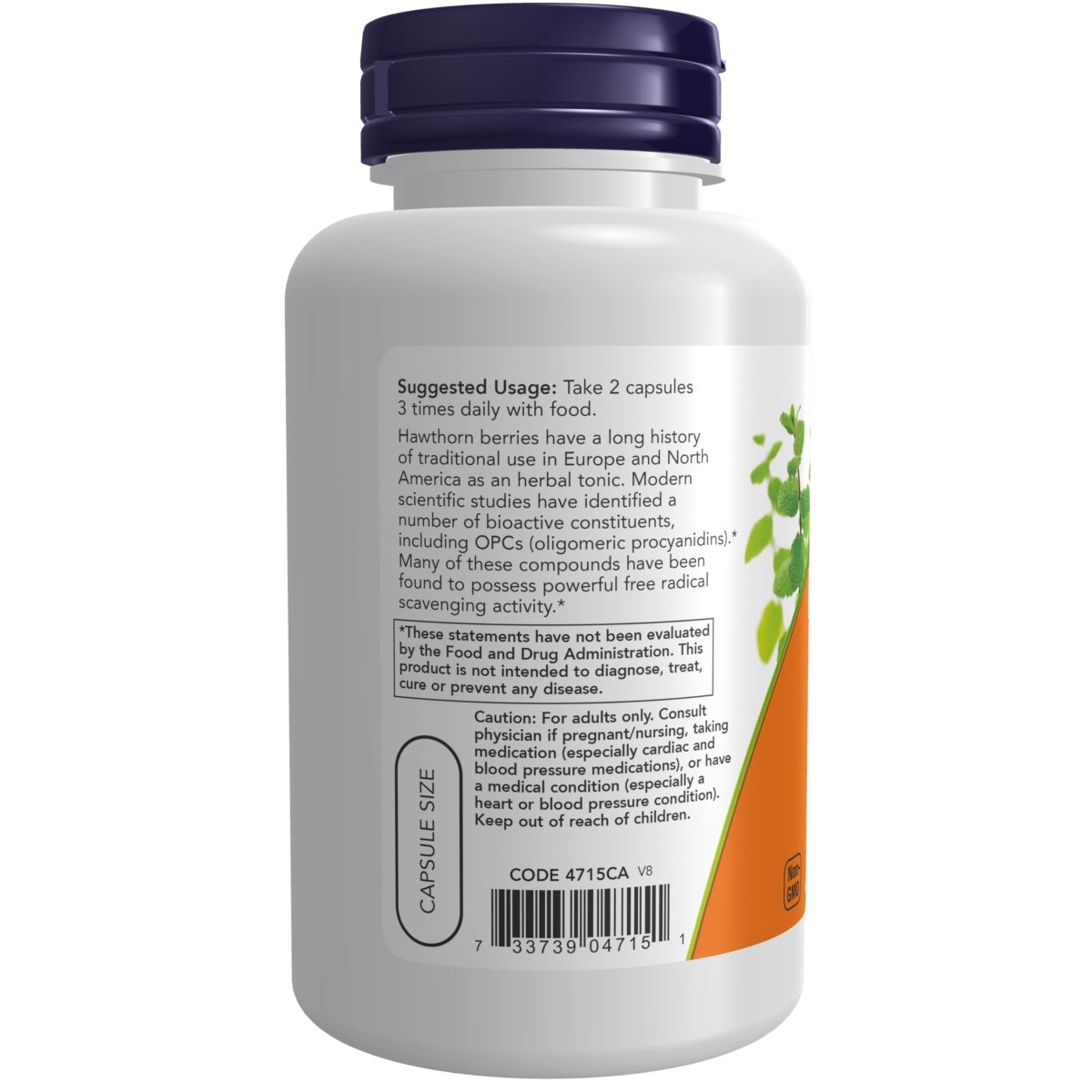 NOW Supplements, Hawthorn Berry 540 mg, Free Radical Scavenger, Herbal Supplement, 100 Veg Capsules