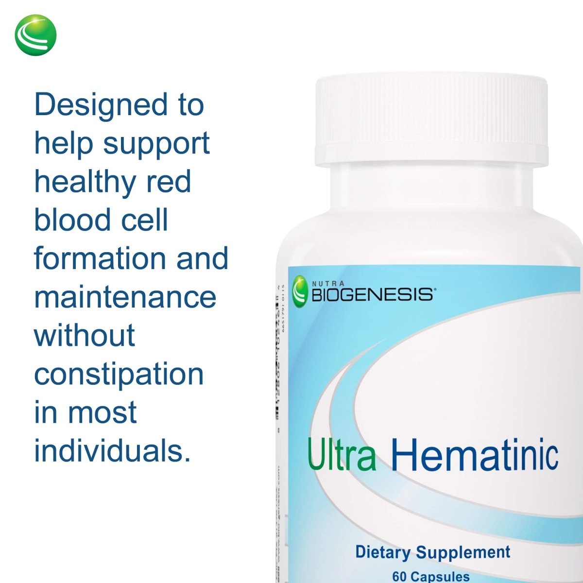 Nutra BioGenesis - Ultra Hematinic -, RBC Support and Energy - 60 Capsules