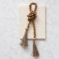 Mango Wood Bead Garland w/ Jute Tassels