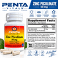 Penta Vitals Zinc Picolinate 50mg – Immune Support | 60 Veg Capsules