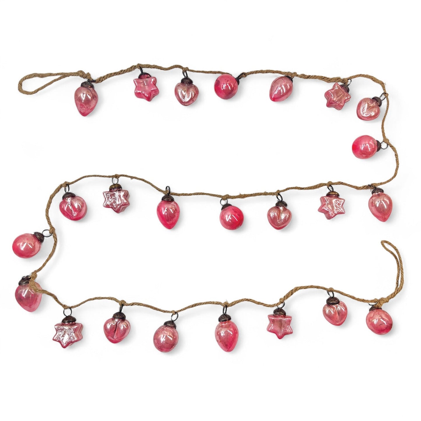 Pink Mercury Glass Ornament Garland