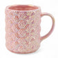 Pink Sculpted Roses Ceramic Mug with Pearlescent Glaze | 12 oz