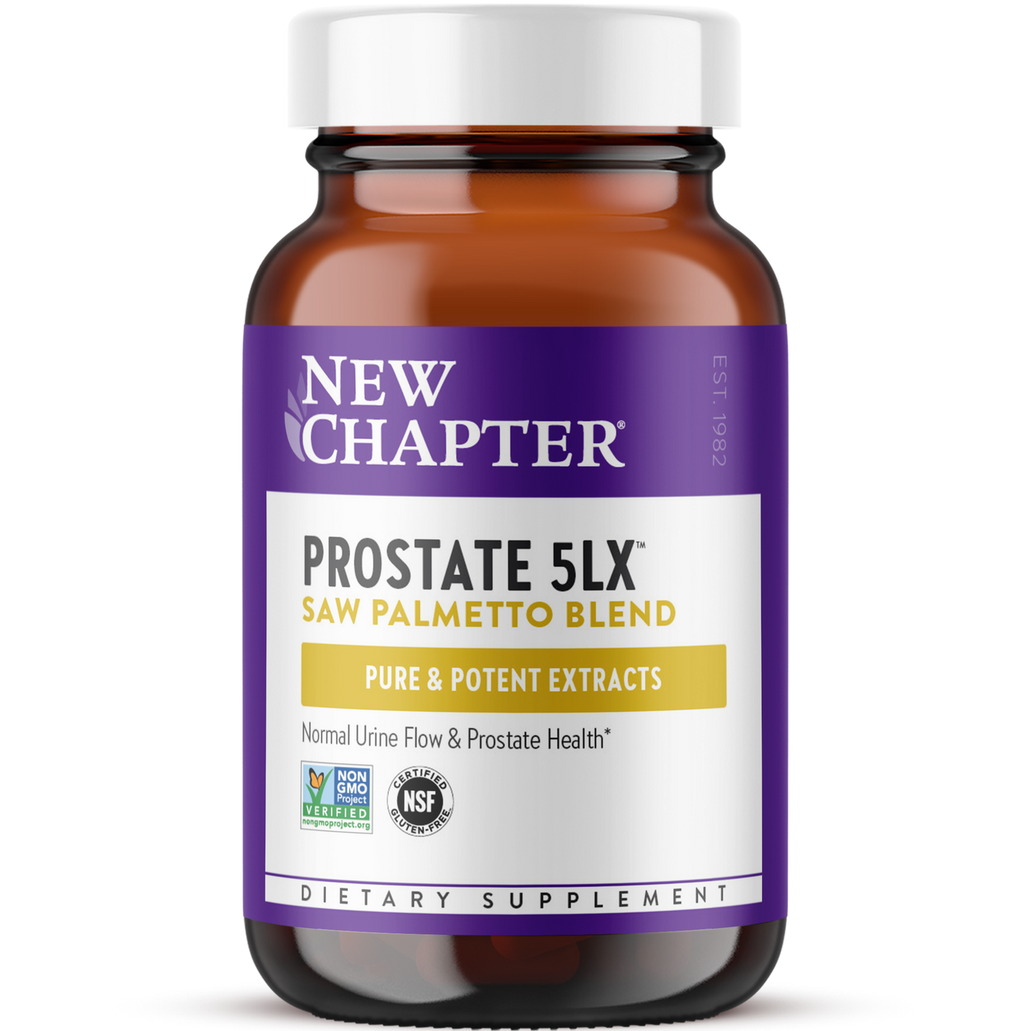 New Chapter Prostate Supplement - Prostate 5LX with Saw Palmetto + Selenium for Prostate Health - 120 ct Vegetarian Capsule