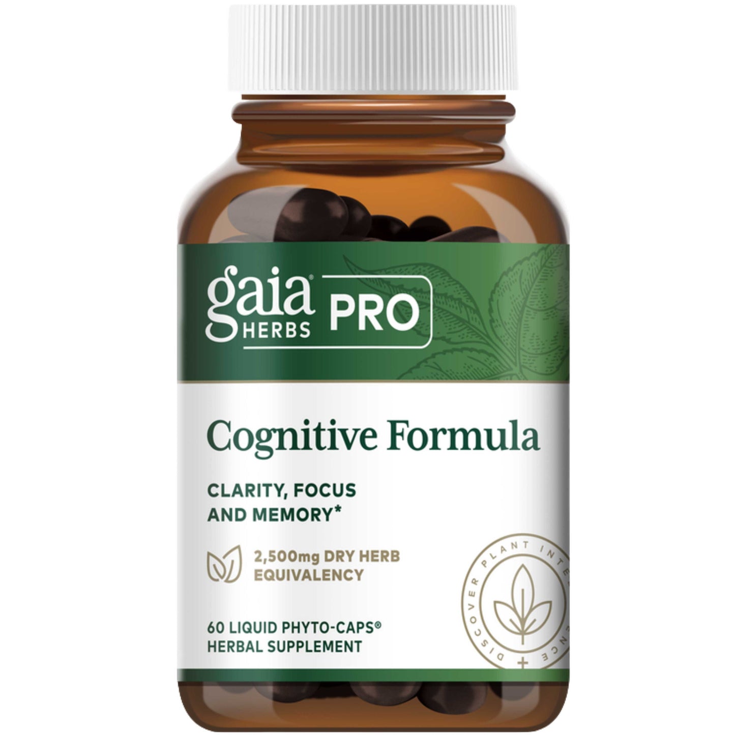 Gaia PRO Cognitive Formula - Brain Boost & Blood Flow Supplement - 60 Vegan Liquid Phyto-Capsules (30 Servings)