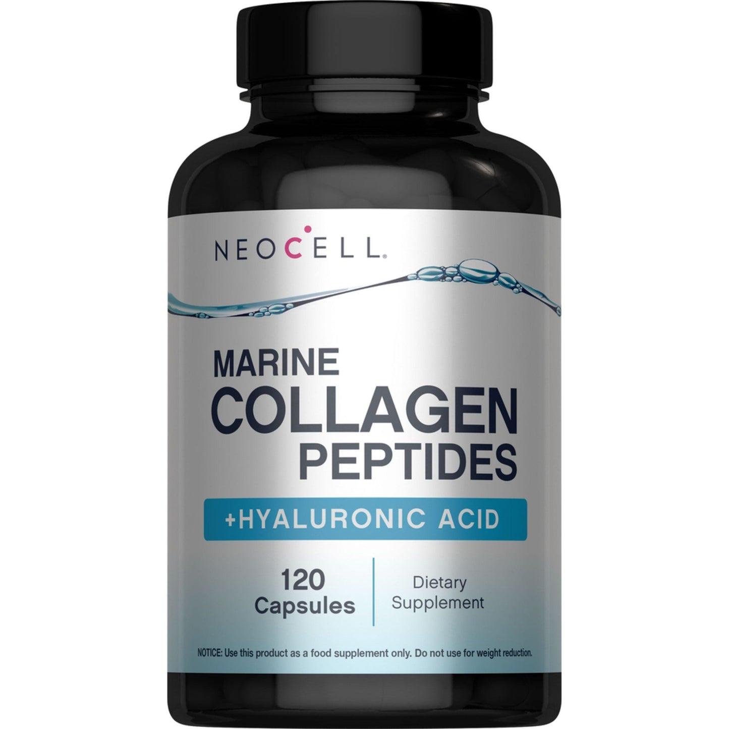 NeoCell Marine Collagen With Collagen Type 1 and 3 and Hyaluronic Acid, With Hydrolyzed Collagen, Skin Health Supplement, Capsule, 120 Count, 1 Bottle