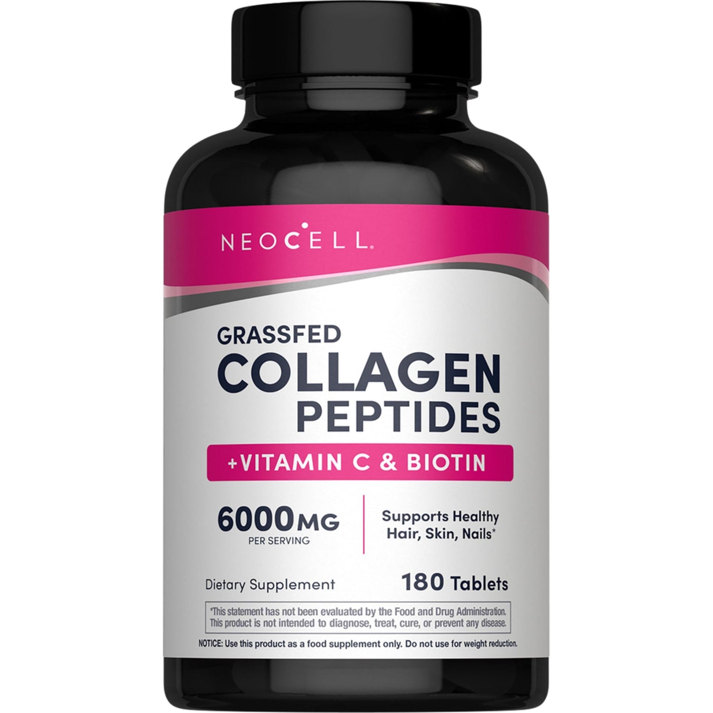 NeoCell Super Collagen With Vitamin C and Biotin, Skin, Hair and Nails Supplement, Includes Antioxidants, Tablet, 180 Count, 1 Bottle