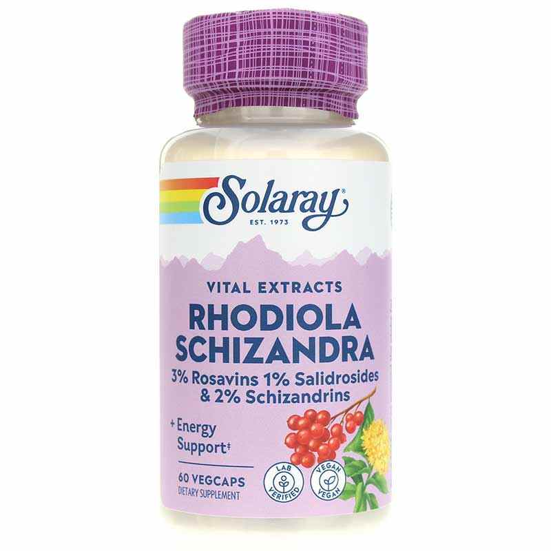 Solaray Rhodiola and Schizandra Supplement, 500 mg 60 Count