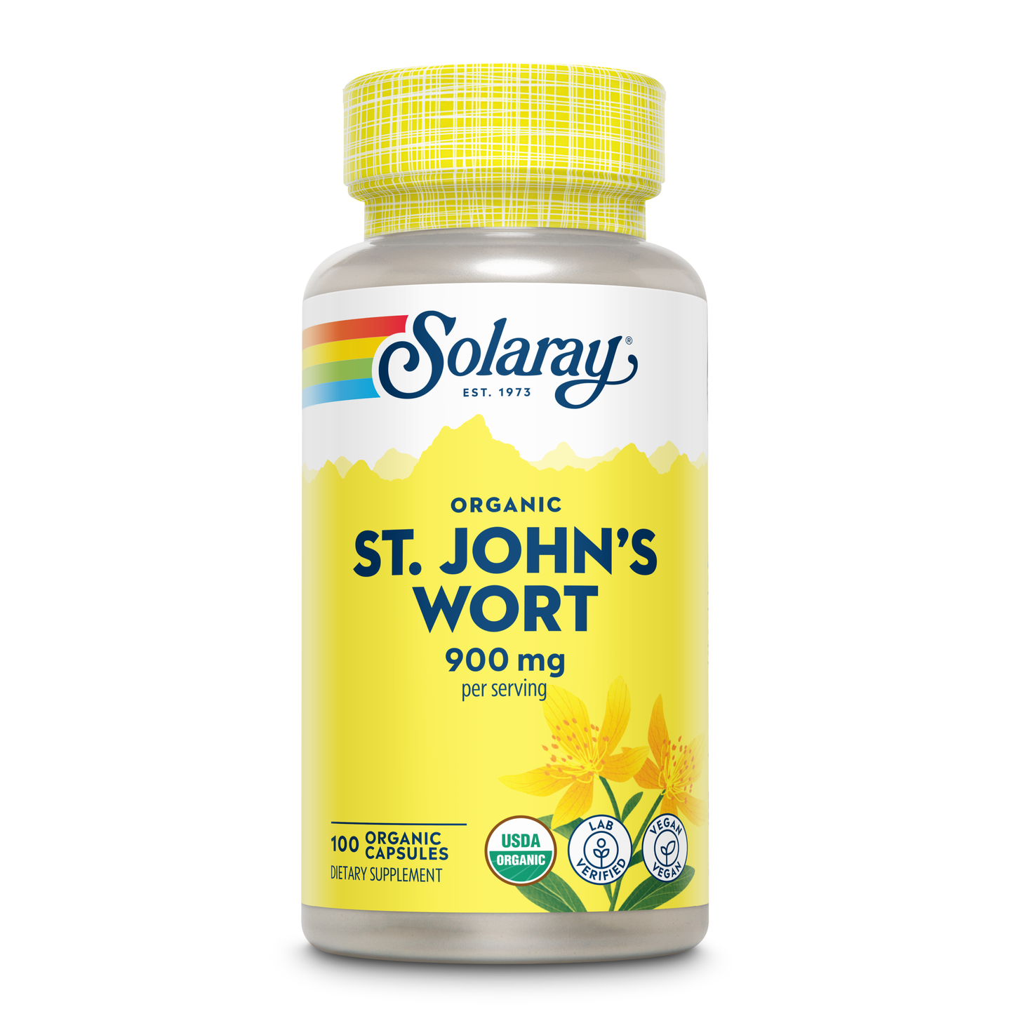 SOLARAY St John's Wort 900 mg, Once Daily Mood Support Supplement, Standardized to 0.3% Hypericin for Brain Health Support and a Balanced Mood, 60-Day Money Back Guarantee 30 Servings 30 Tablets