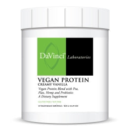 DAVINCI Labs Vegan Protein - Protein Powder Supplement for Weight Support, Muscle and Tissue Repair - Creamy Vanilla Flavor - Soy and Gluten-Free - 447g, 15 Servings