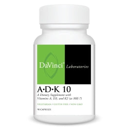 DaVinci Labs ADK 10 - With Vitamin A, Vitamin D3 10,000 IU and Vitamin K2 - Gluten-Free - 90 Vegetarian Capsules