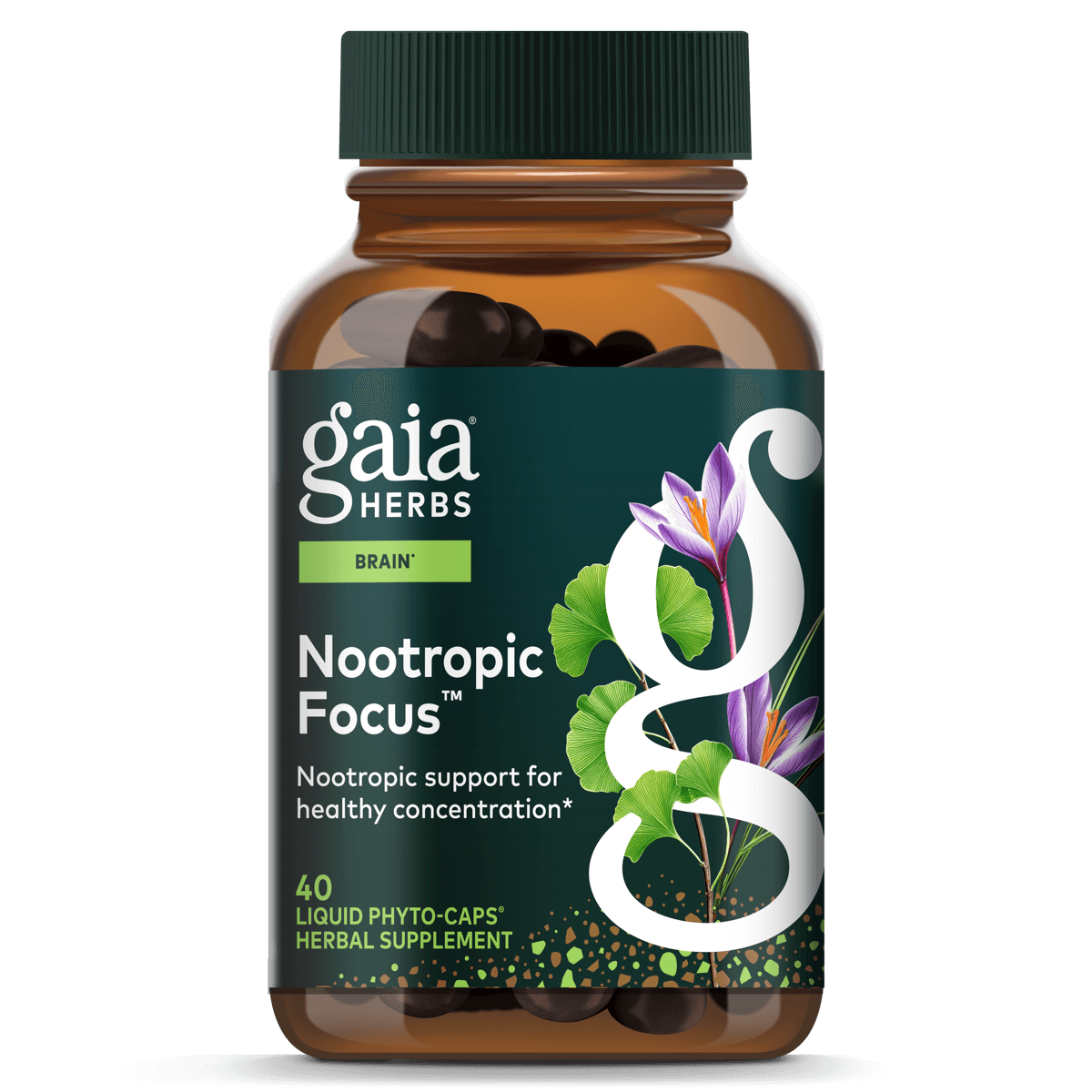 Gaia Herbs Nootropic Focus - Brain & Cognitive Support Supplement