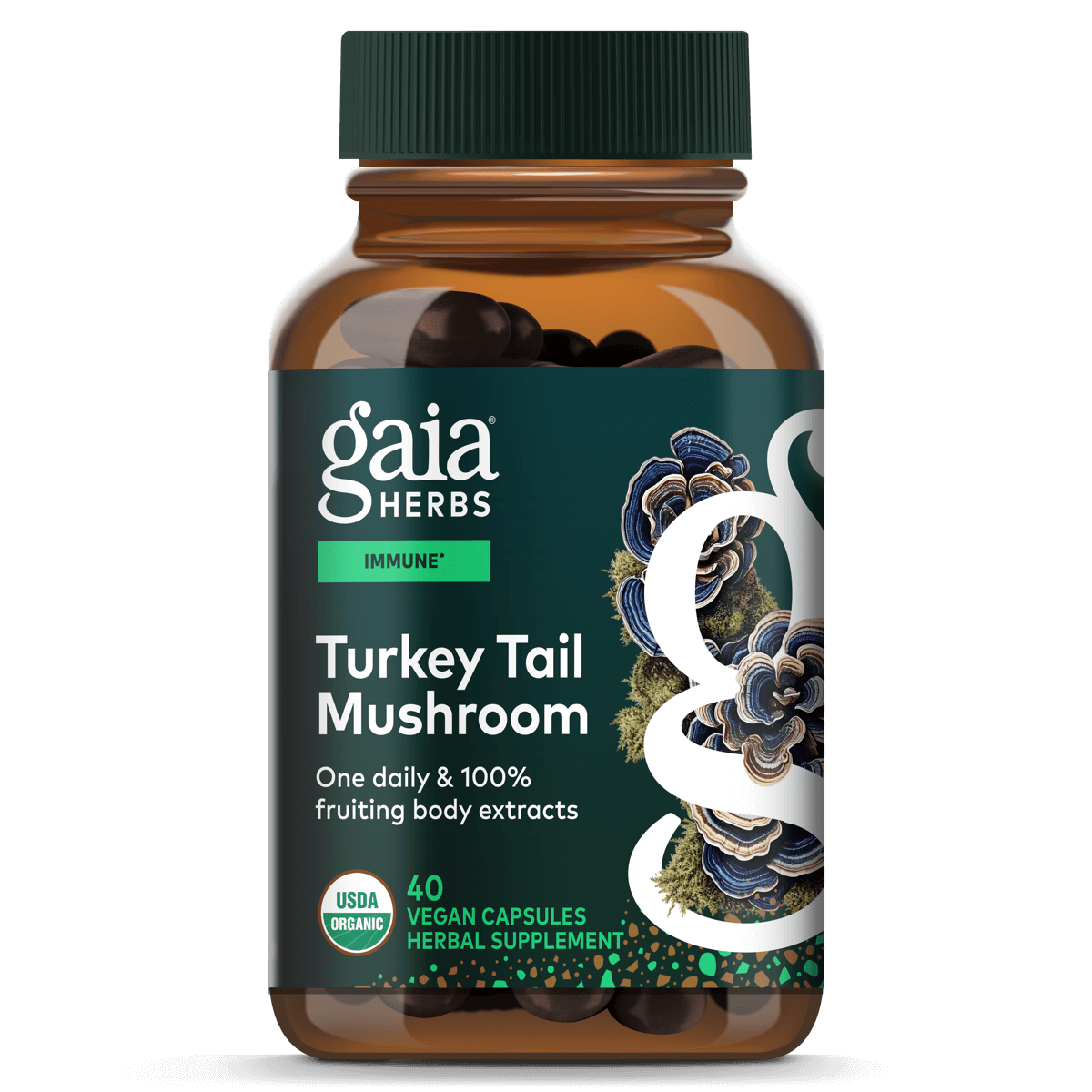 Gaia Herbs Turkey Tail Mushroom - Immune Support Supplement