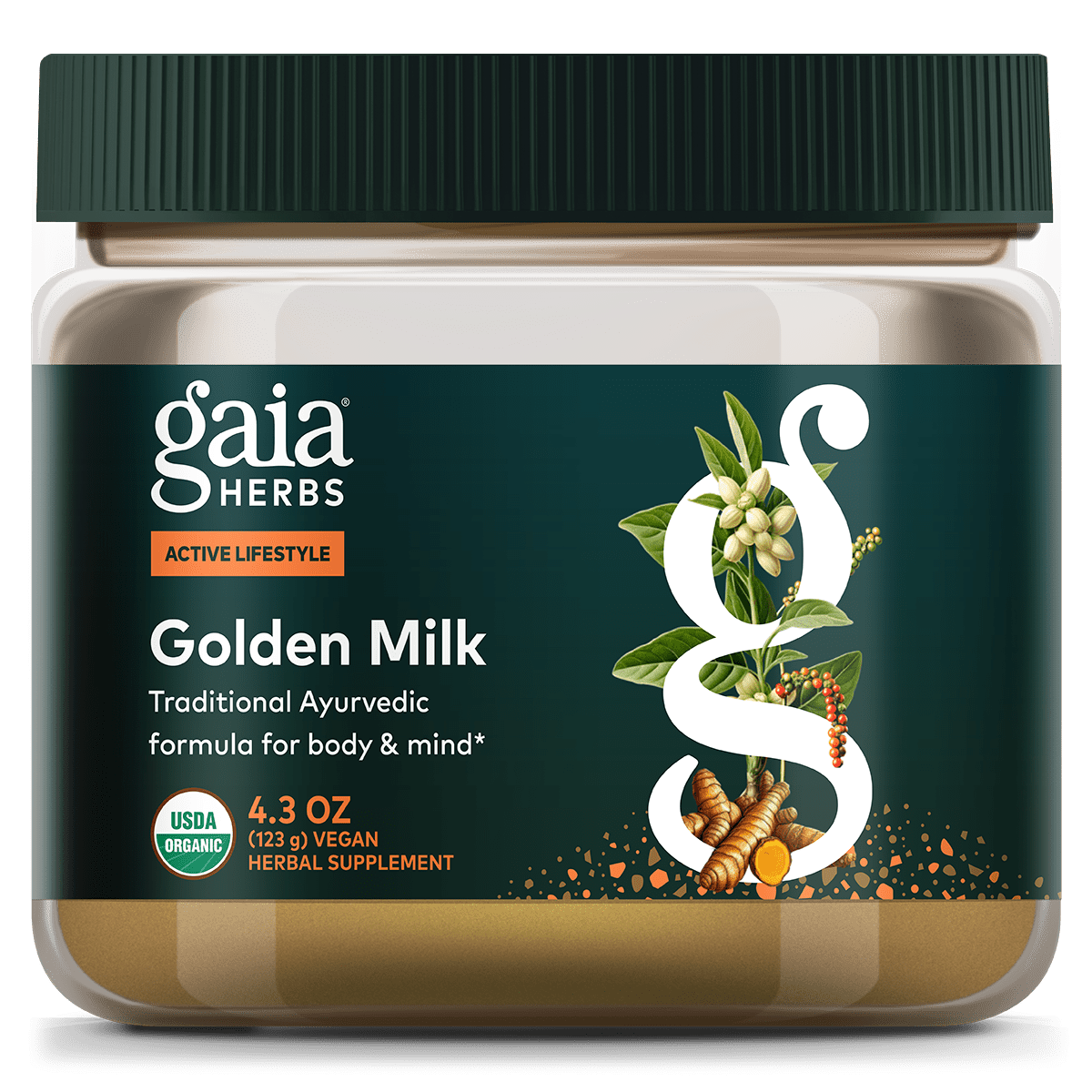 Gaia Herbs Golden Milk Powder - Vegan Stress Support Supplement