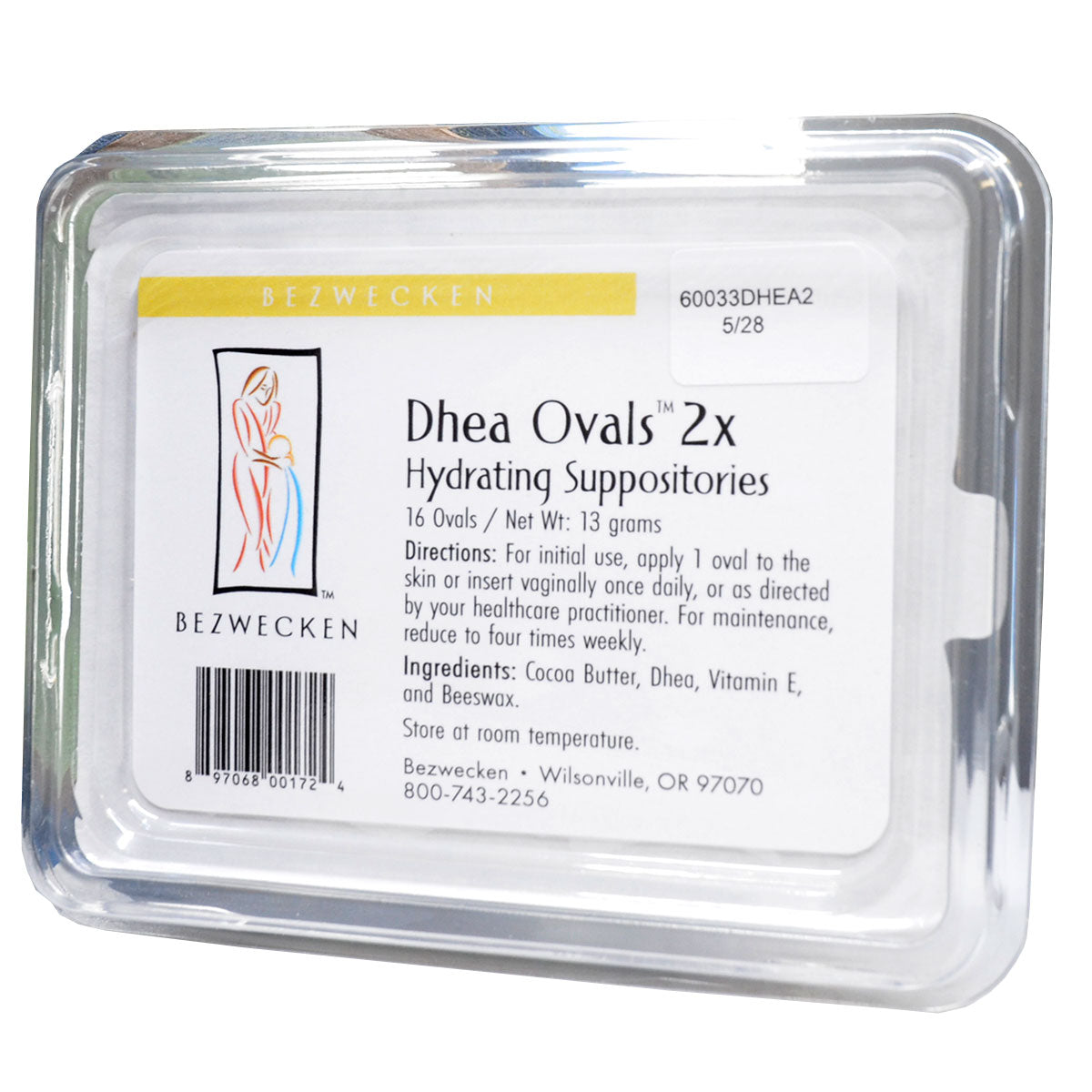 Bezwecken DHEA Ovals Hydrating Suppositories 16 count